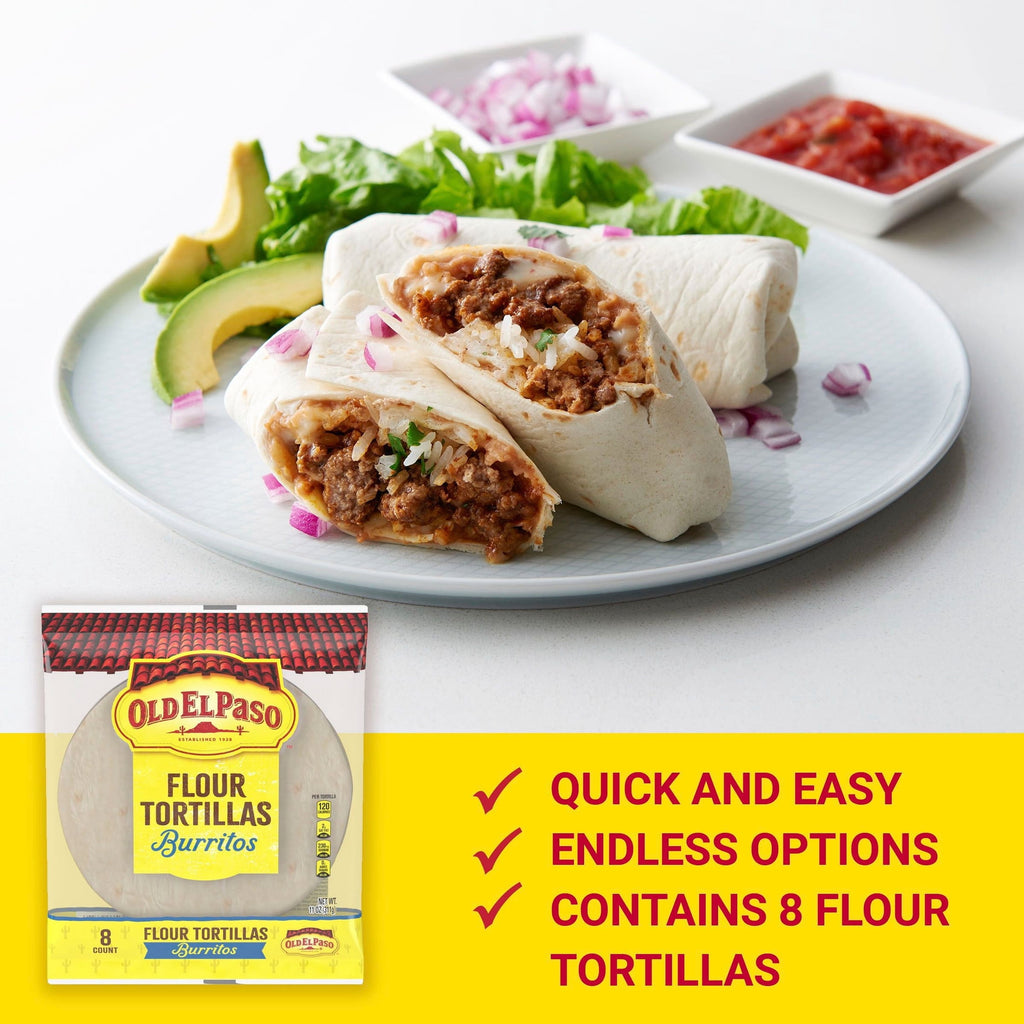 Flour Tortillas For Burritos 11 Oz 8 Count 2 Pack Old El Paso