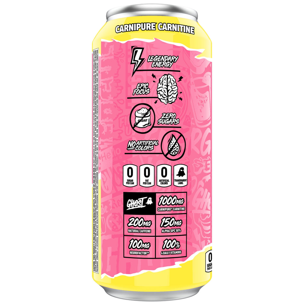 GHOST Energy Sour Pink Lemonade Sugar Free Energy Drink 16 fl oz Single Can