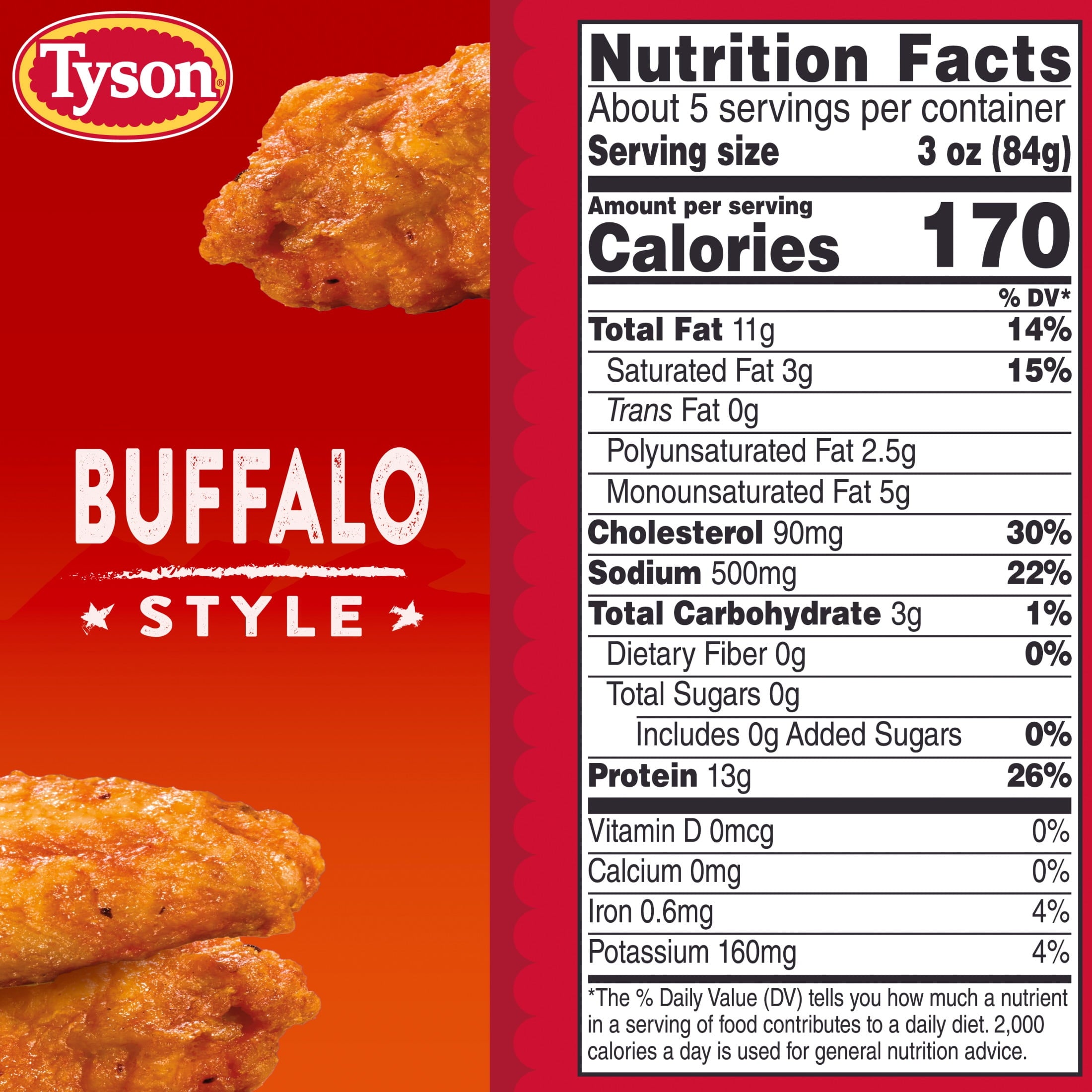 Tyson Any'tizers Buffalo Style Hot Wings Bone-in Frozen 22 Oz