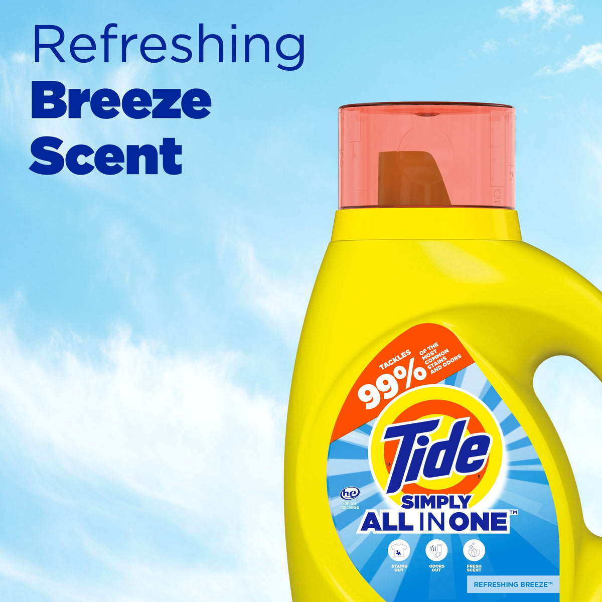Tide Simply Liquid Laundry Detergent Refreshing Breeze 32 fl oz 24 Loads