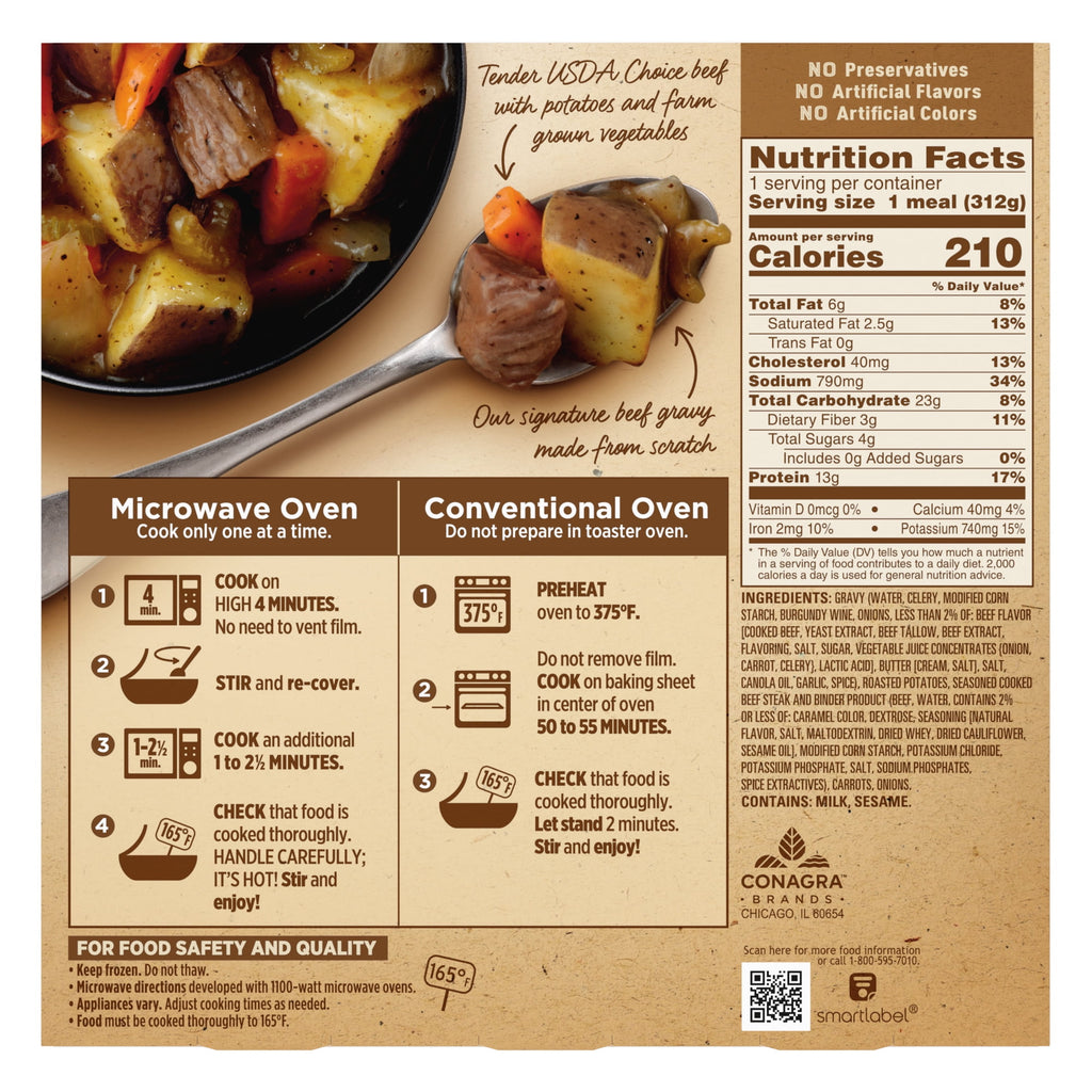 Marie Callender's Slow Roasted Beef Pot Roast Frozen Meal 11 Oz