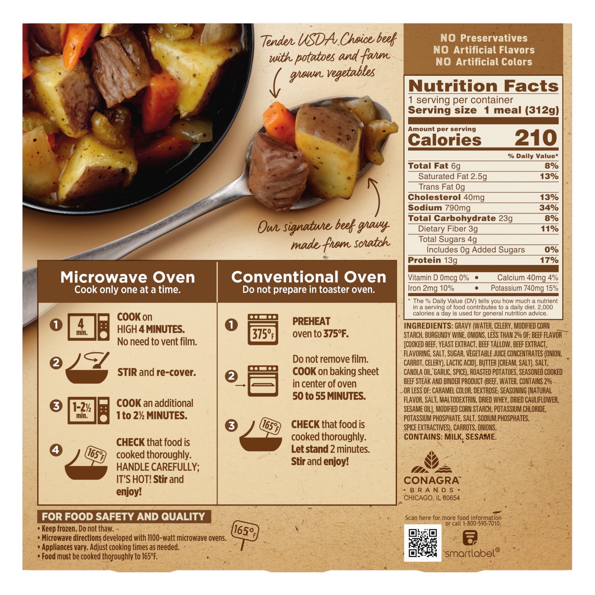 Marie Callender's Slow Roasted Beef Pot Roast Frozen Meal 11 Oz