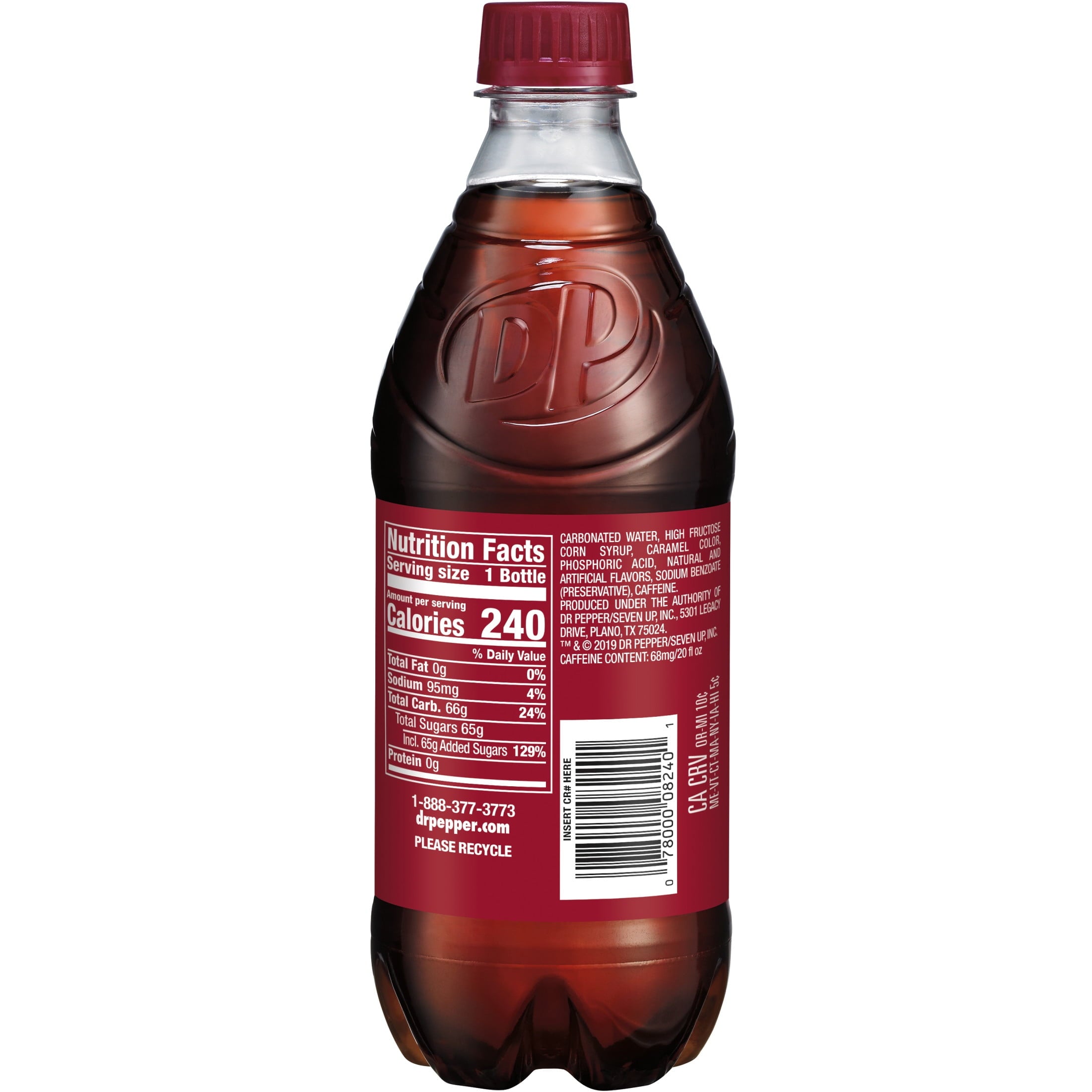 Dr Pepper Soda Pop Bottle 20 Fl Oz