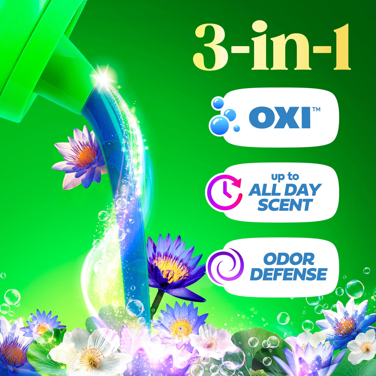Gain Plus Liquid Laundry Detergent Odor Defense + OXI Waterfall Delight Scent 170 fl oz 129 Loads