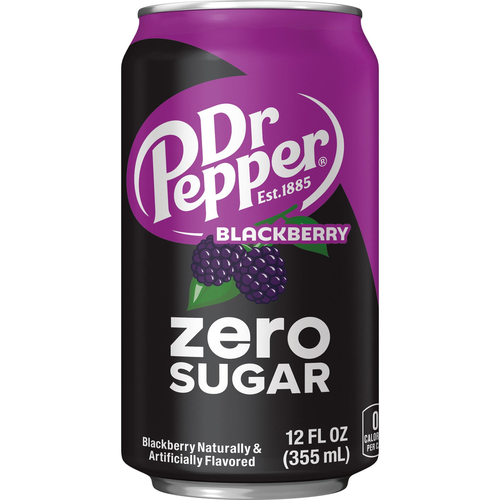 Dr Pepper Blackberry Zero Sugar Soda Pop Cans 12 Fl Oz 12 Pack