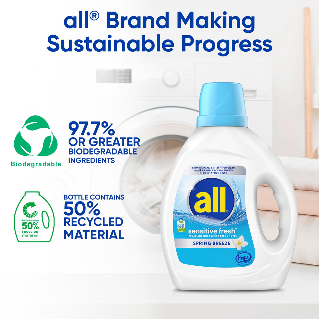 all Sensitive Fresh Liquid Laundry Detergent