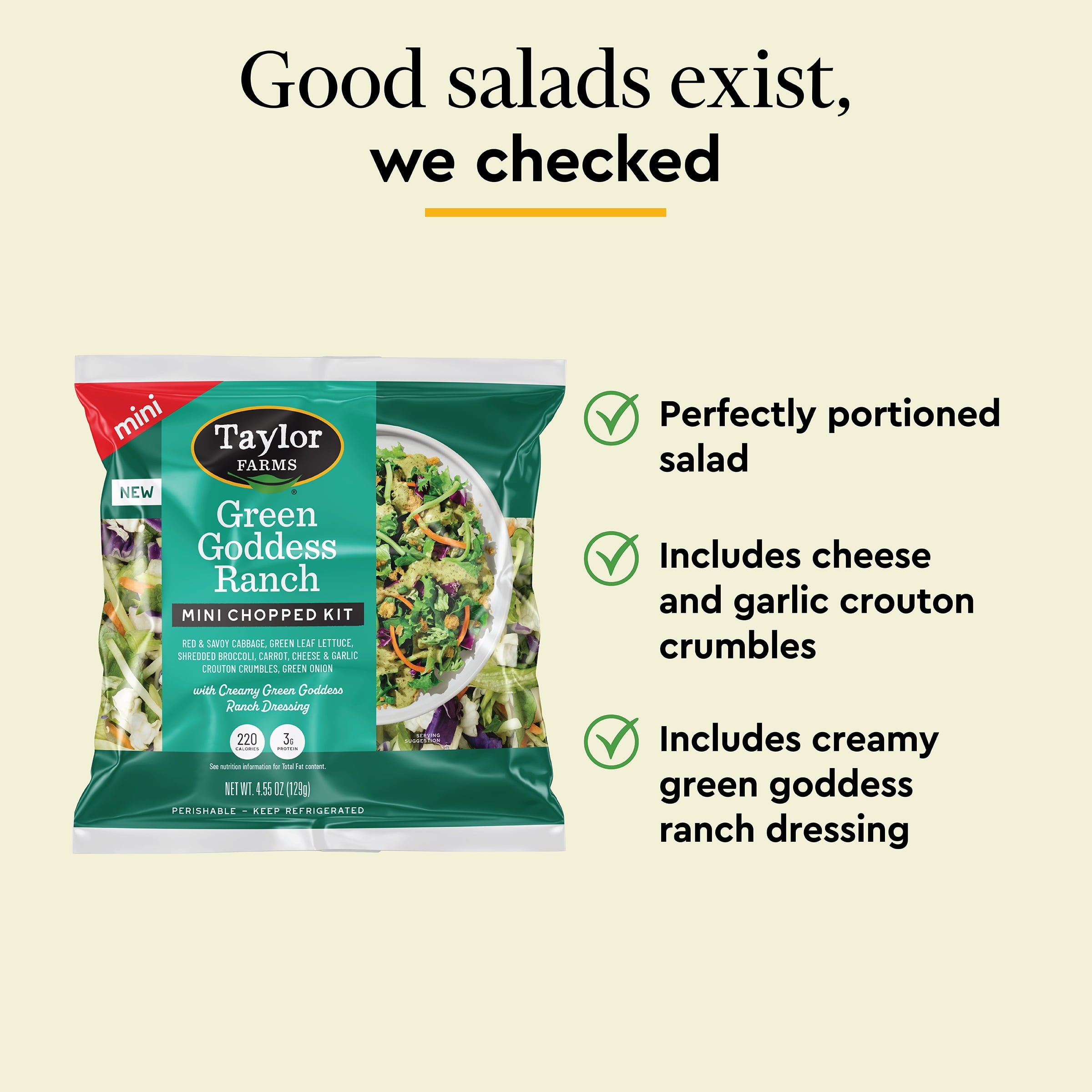 Green Goddess Ranch Mini Salad Kit 4.55 Oz Bag