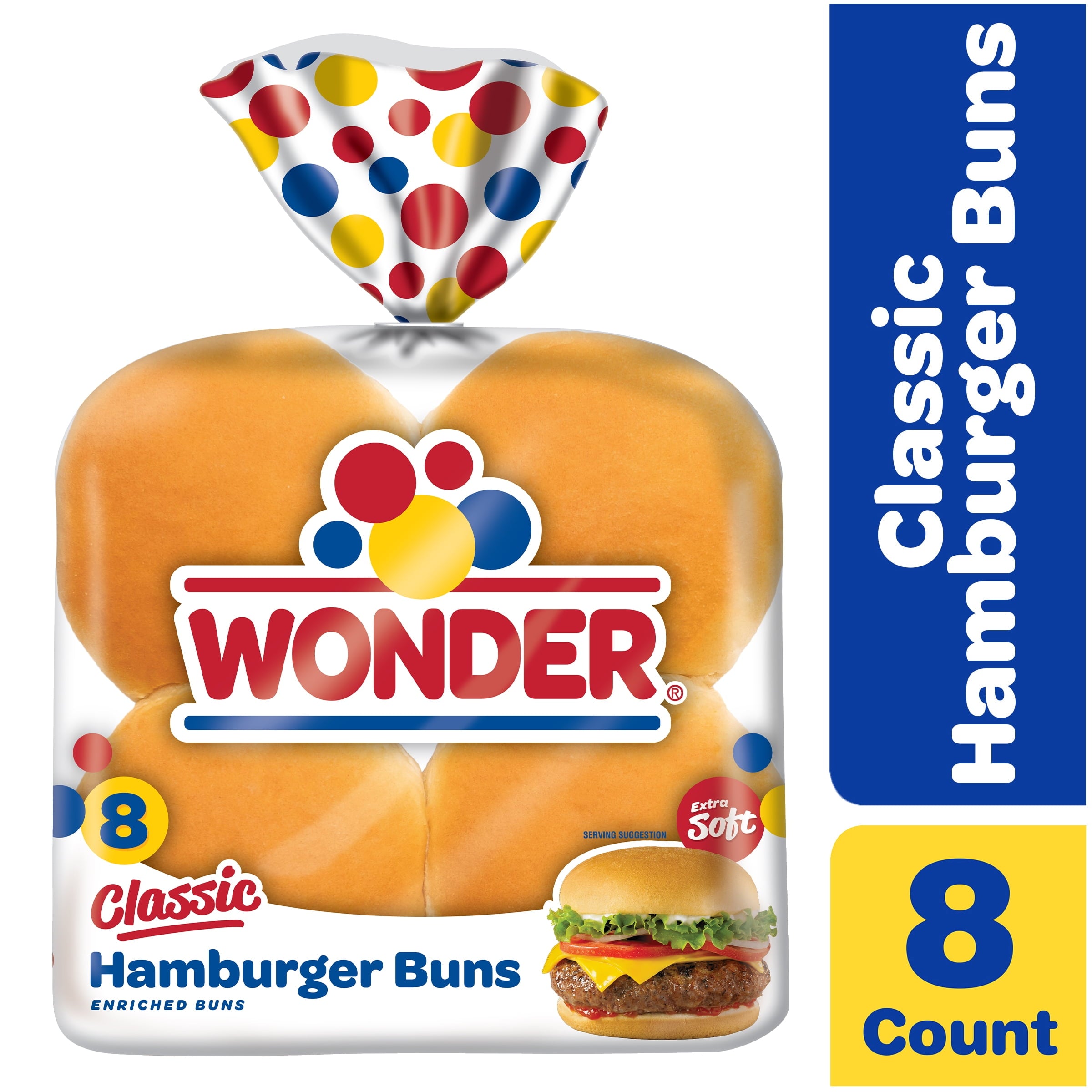 Classic Extra Soft White Bread Hamburger Buns 15 Oz 8 Ct
