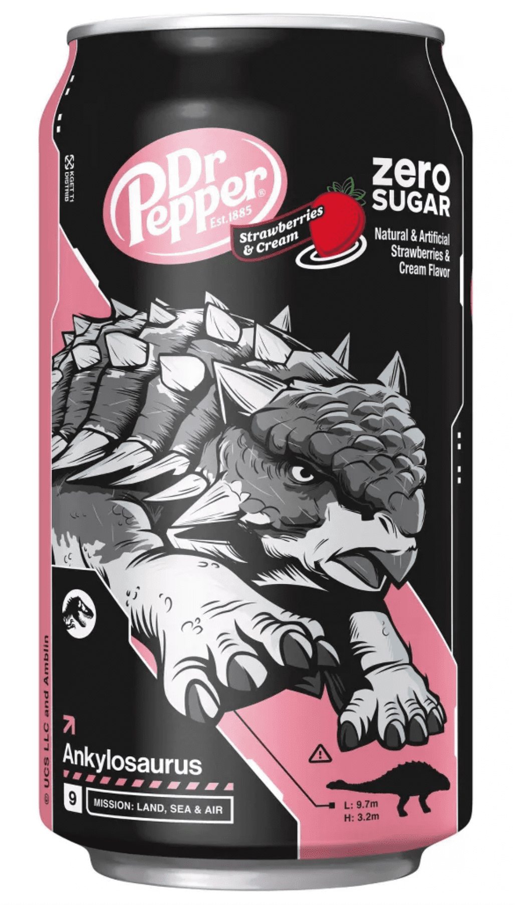Dr Pepper Zero Sugar Strawberries and Cream Soda Pop Cans 12 Fl Oz 12 Pack