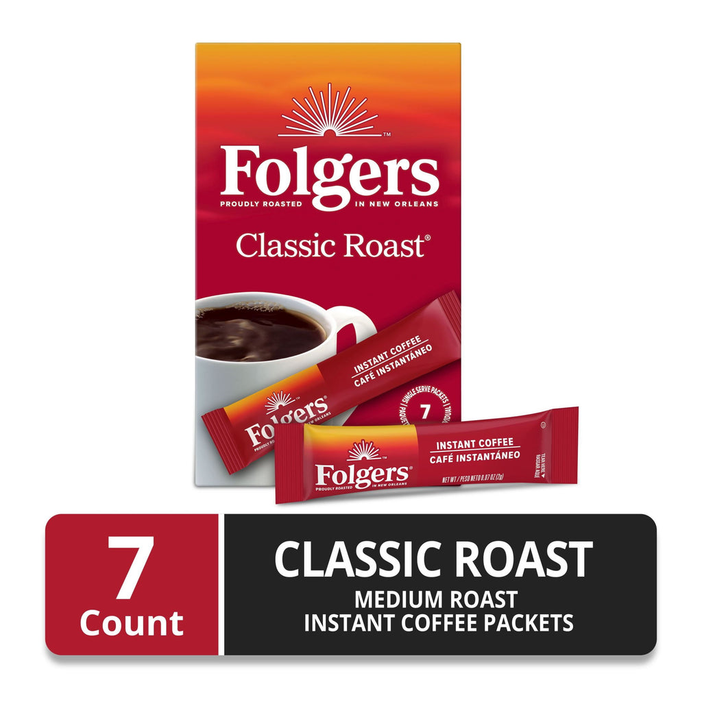 Folgers Classic Roast Naturally Caffeinated Medium Instant Coffee 0.07 oz 7 Count