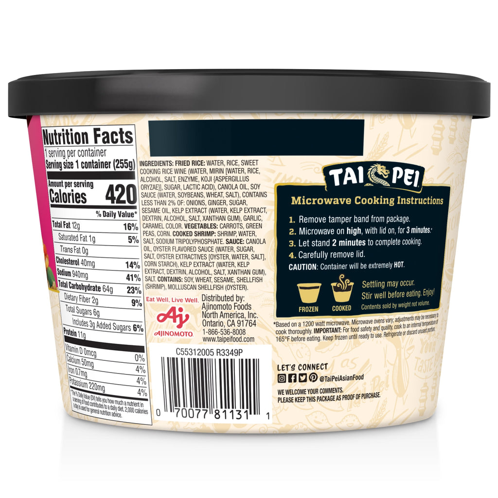 Tai Pei Shrimp Fried Rice Frozen Asian Entrée 9 Oz