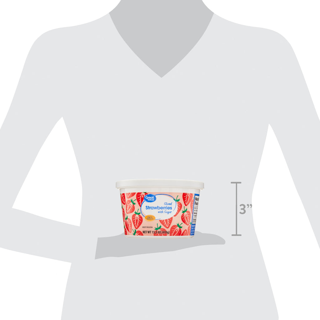 Great Value Sliced Strawberries With Sugar Frozen 15.5 Oz