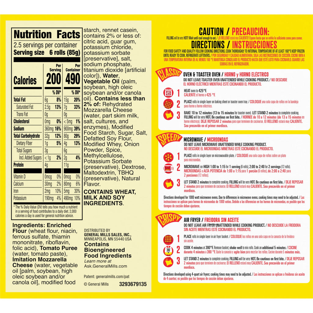 Totino's Cheese Pizza Rolls Frozen Snacks 15 Count 7.5 Oz