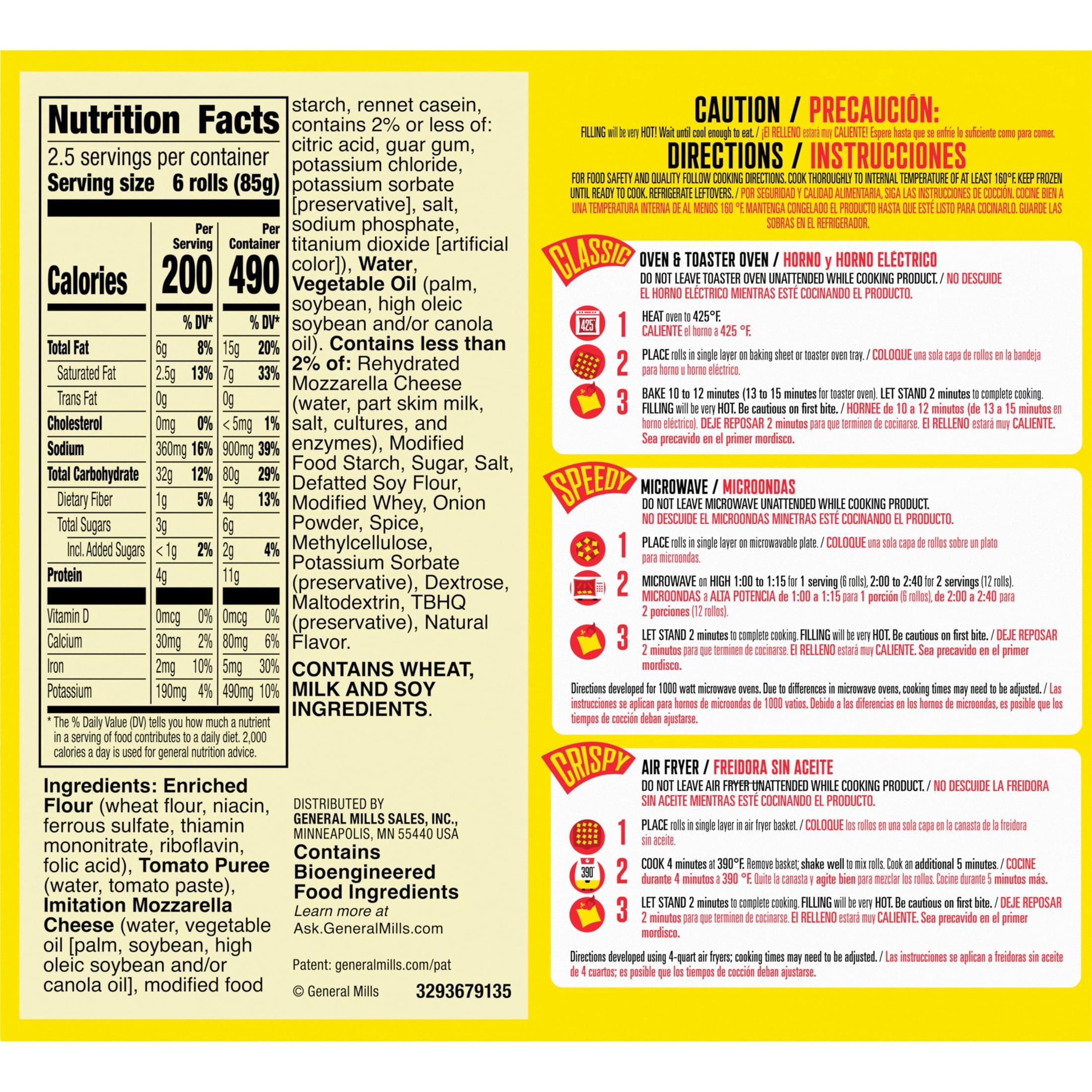 Totino's Cheese Pizza Rolls Frozen Snacks 15 Count 7.5 Oz