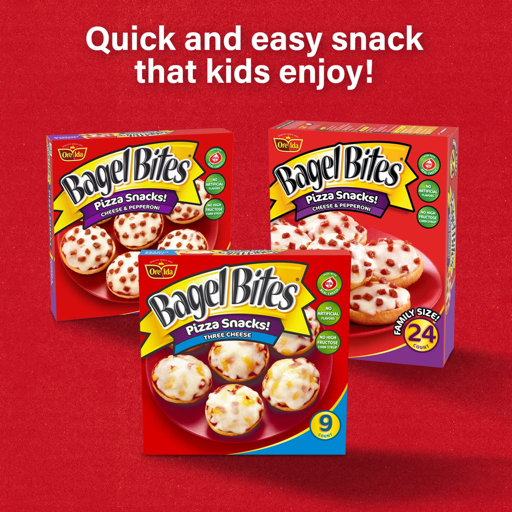 Bagel Bites Three Cheese Mini Pizza Bagel Frozen Snacks 7 Oz 9 Count