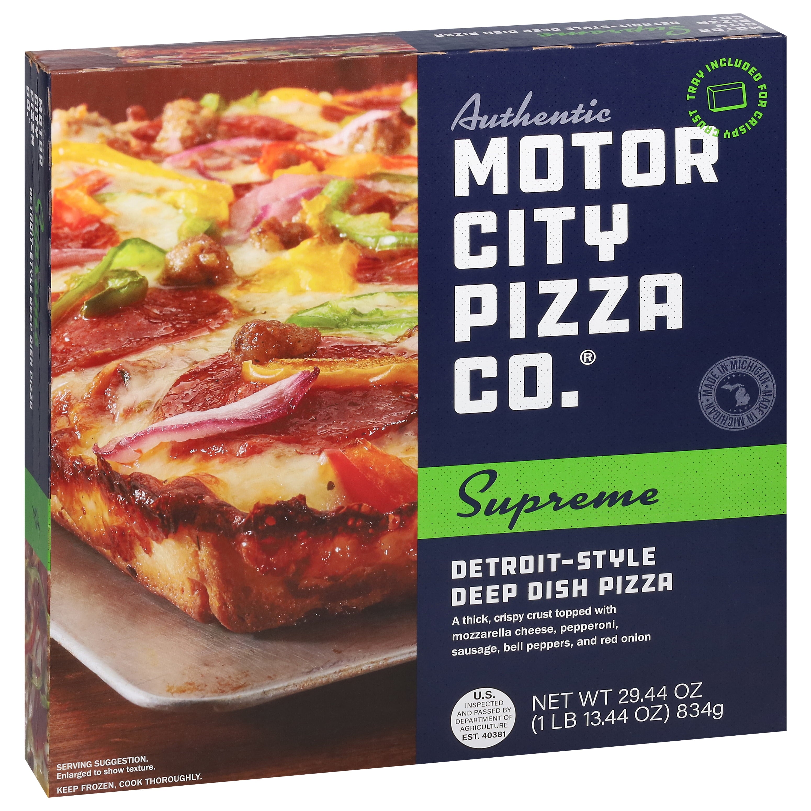 Motor City Pizza Co. Supreme Detroit-Style Frozen Pizza 29.44 Oz