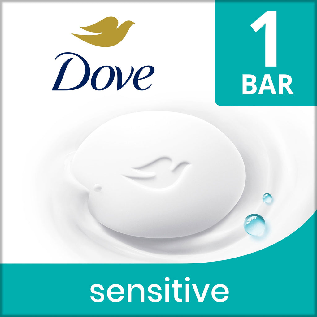 Dove Sensitive Skin Beauty Bar Soap Fragrance Free Hypoallergenic 2.6 oz