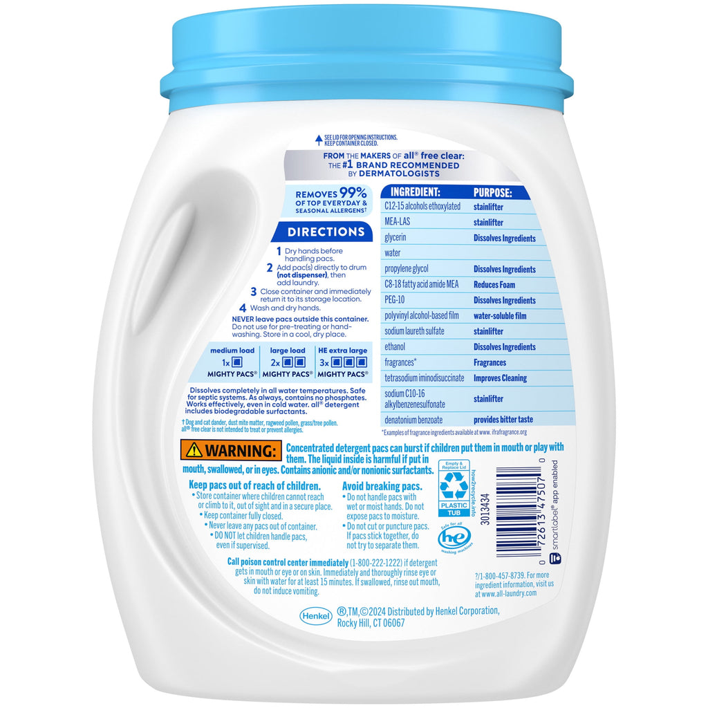 all Sensitive Fresh Mighty Pacs Laundry Detergent Pacs
