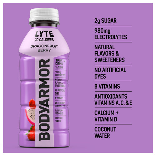 BODYARMOR Lyte Dragonfruit Berry Electrolyte Sports Drink 16 fl oz Bottle