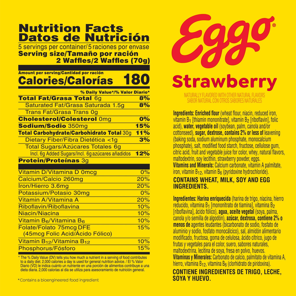 Eggo Strawberry Waffles Frozen 12.3 Oz 10 Count