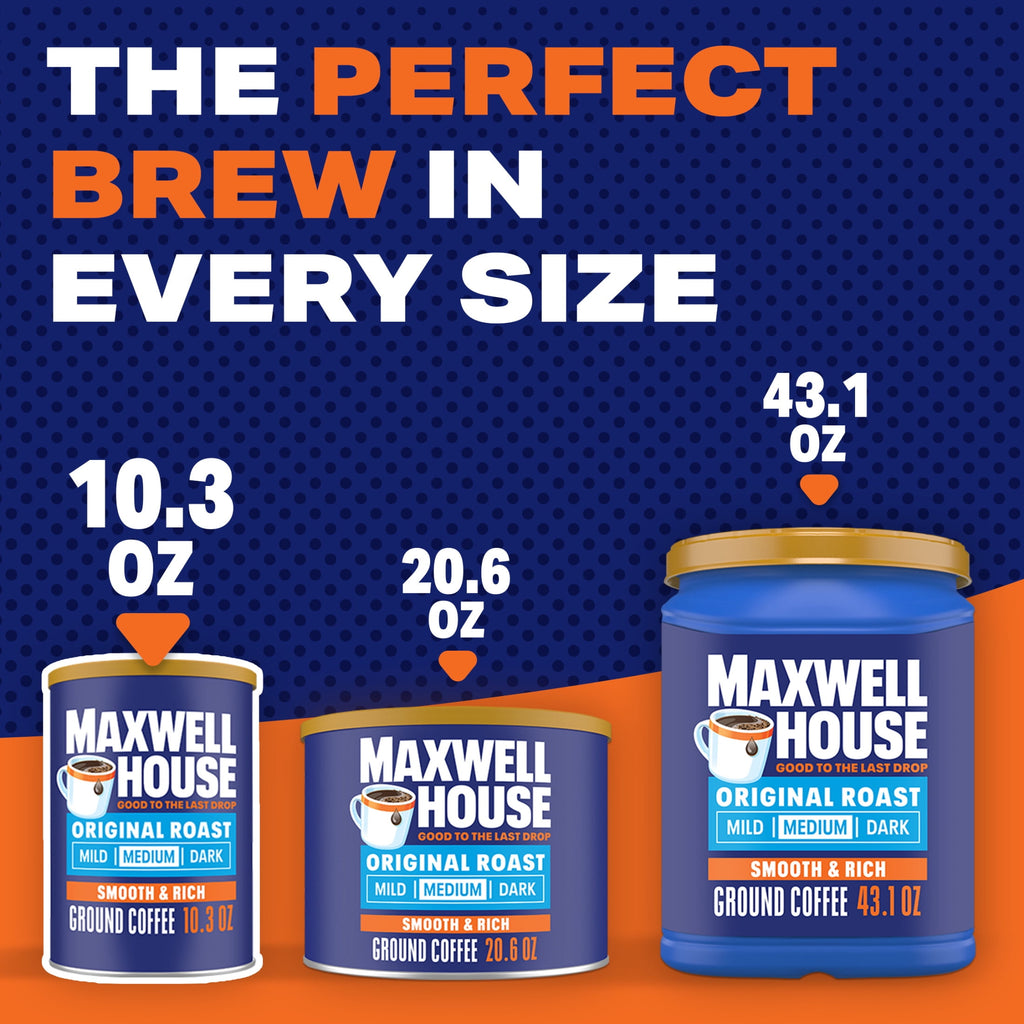 Maxwell House Original Roast Naturally Caffeinated Medium Roast Ground Coffee 10.3 oz Canister