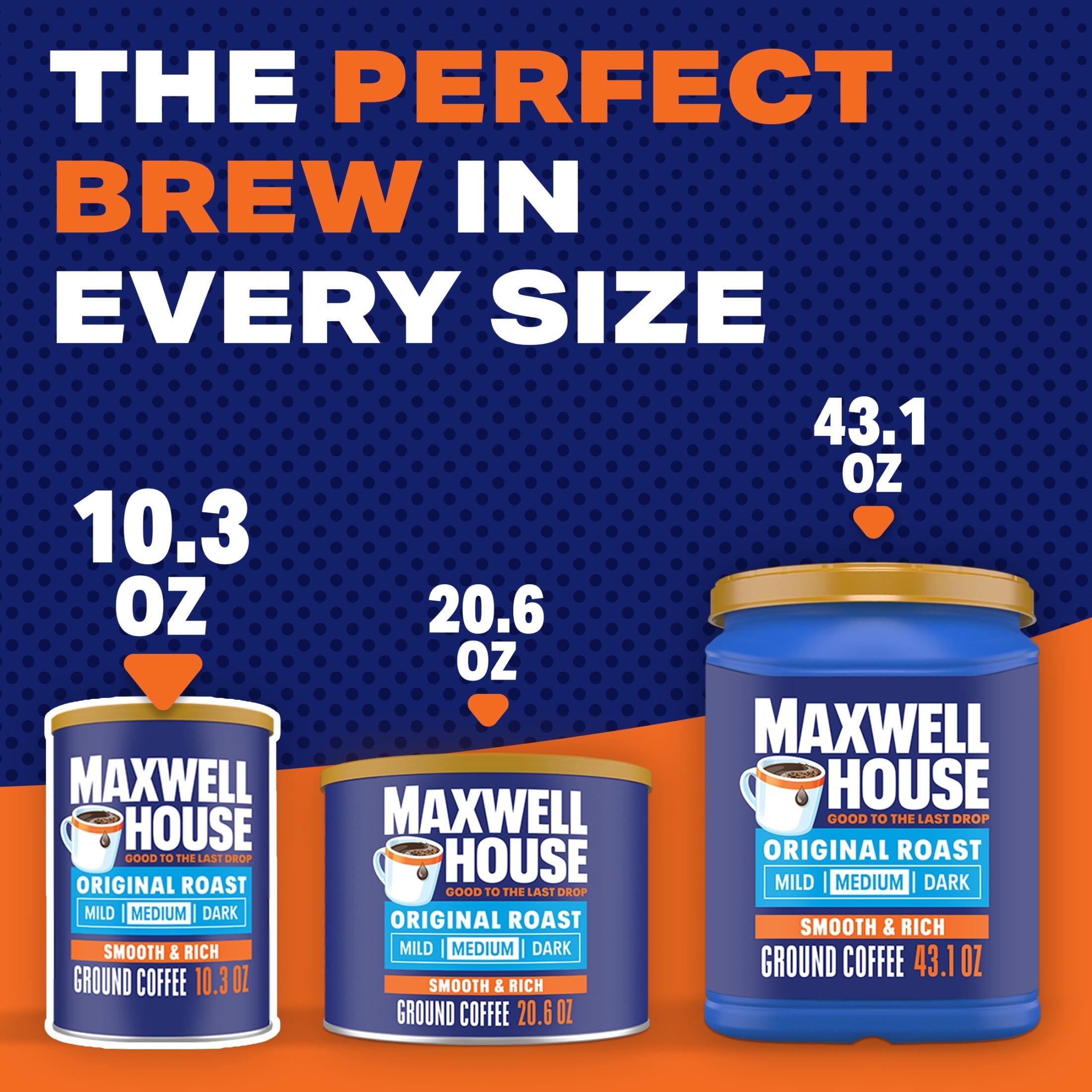 Maxwell House Original Roast Naturally Caffeinated Medium Roast Ground Coffee 10.3 oz Canister