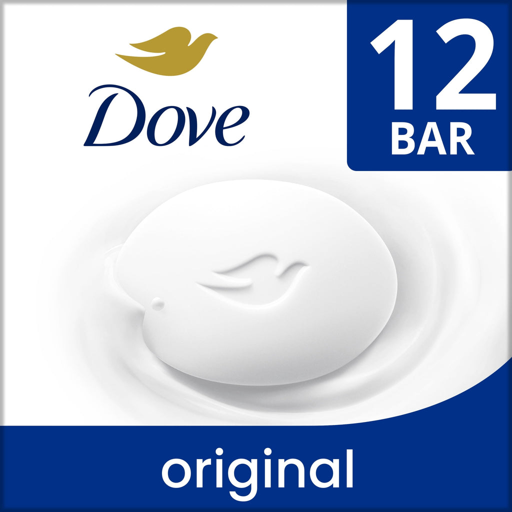 Dove Beauty Bar Soap Original Moisturizing Cleanser 3.75 oz 12 Bars