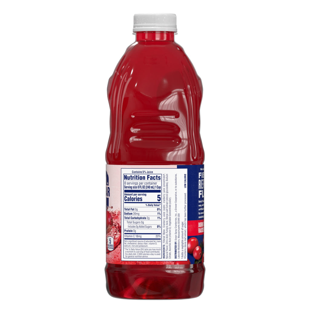 Ocean Spray ZERO Sugar Cranberry Juice Drink 64 fl oz Bottle