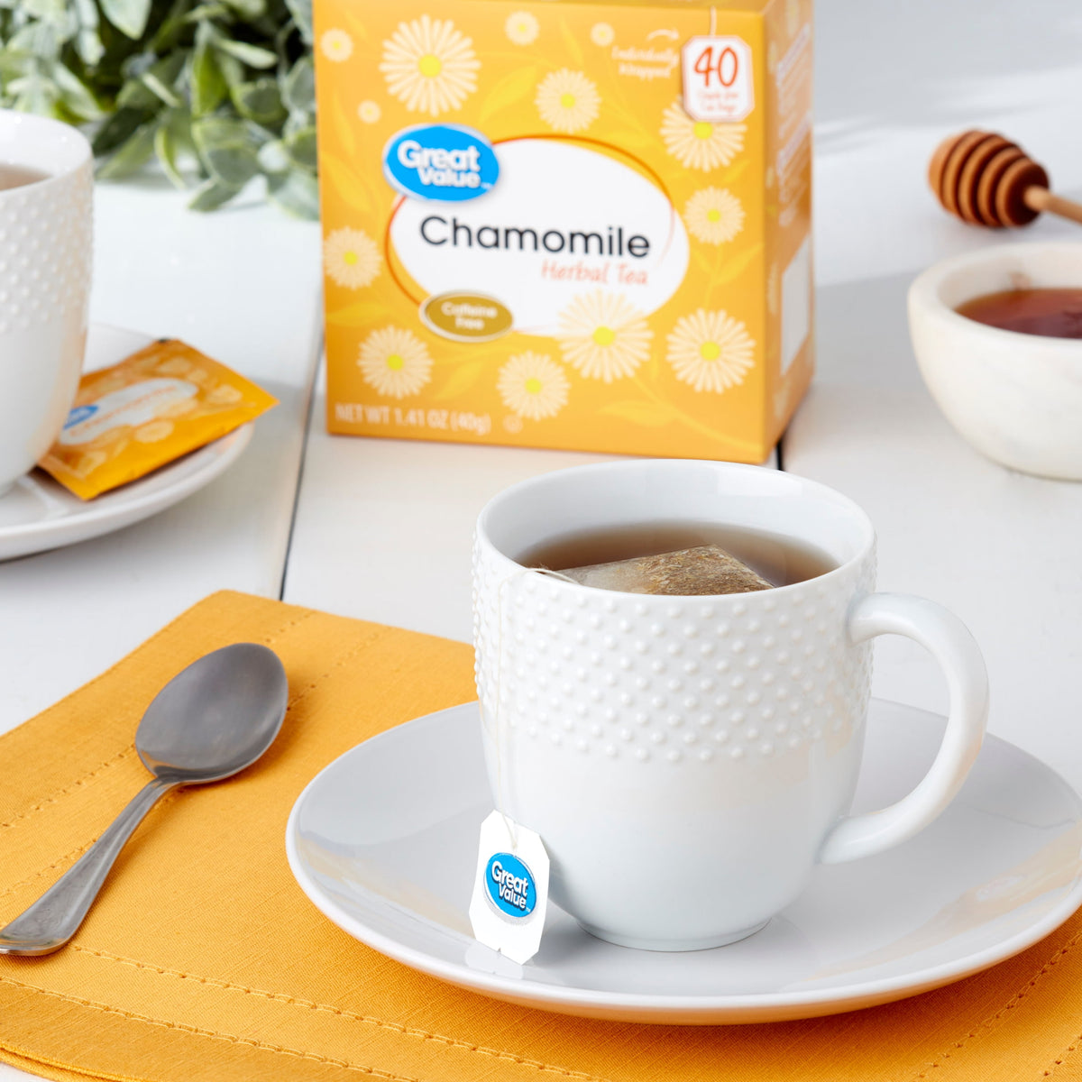 Great Value Chamomile Naturally Decaffeinated Herbal Tea Bags 1.41 oz 40 Count