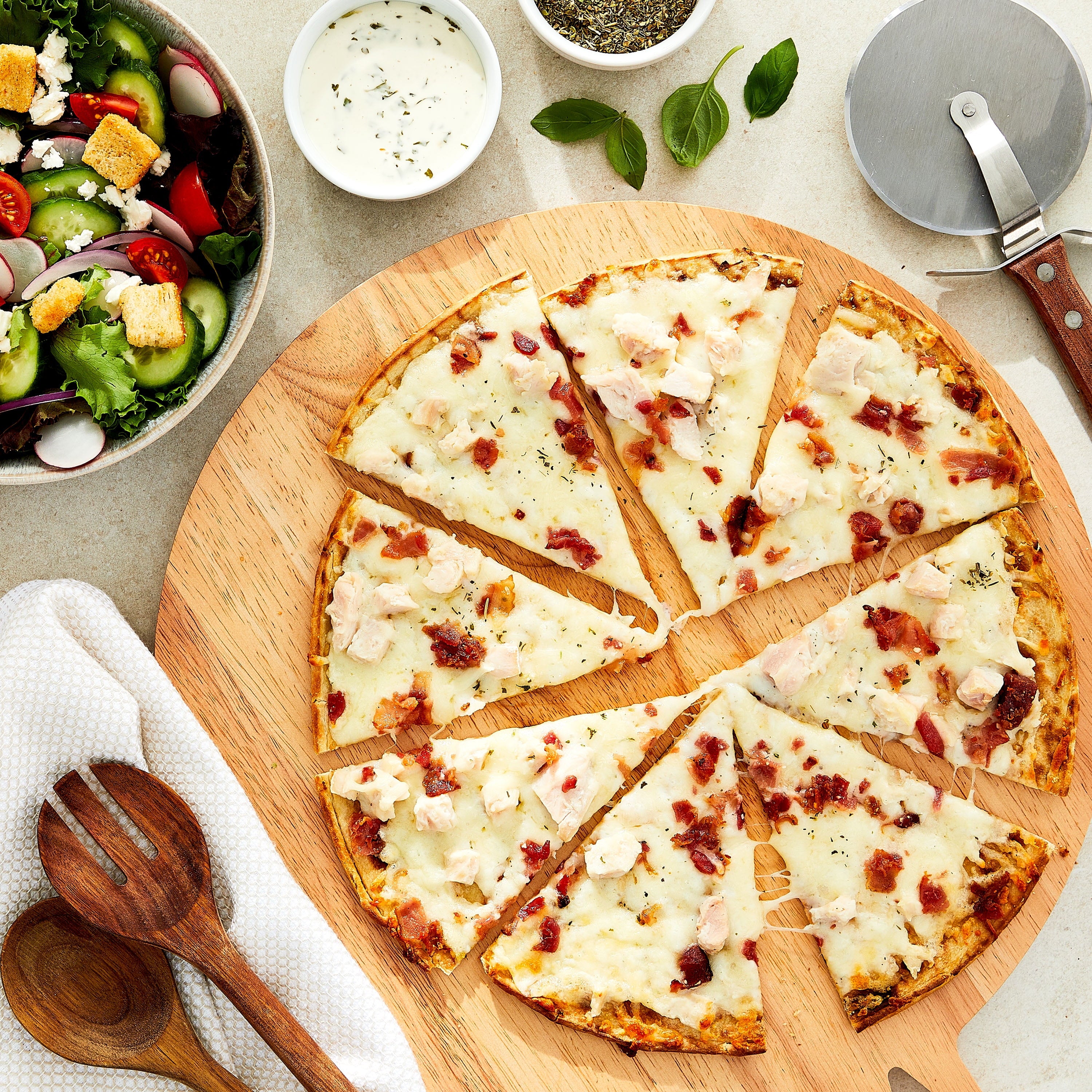 Great Value Thin Crust Chicken Bacon Ranch Frozen Pizza 17.55 Oz