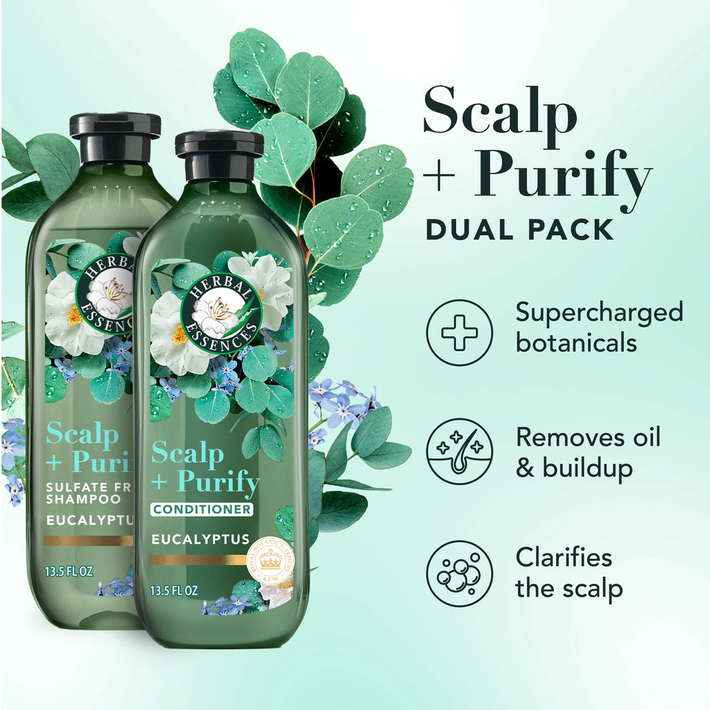 Herbal Essences Scalp + Purify Eucalyptus Shampoo and Conditioner Dual Pack 13.5 fl oz Each