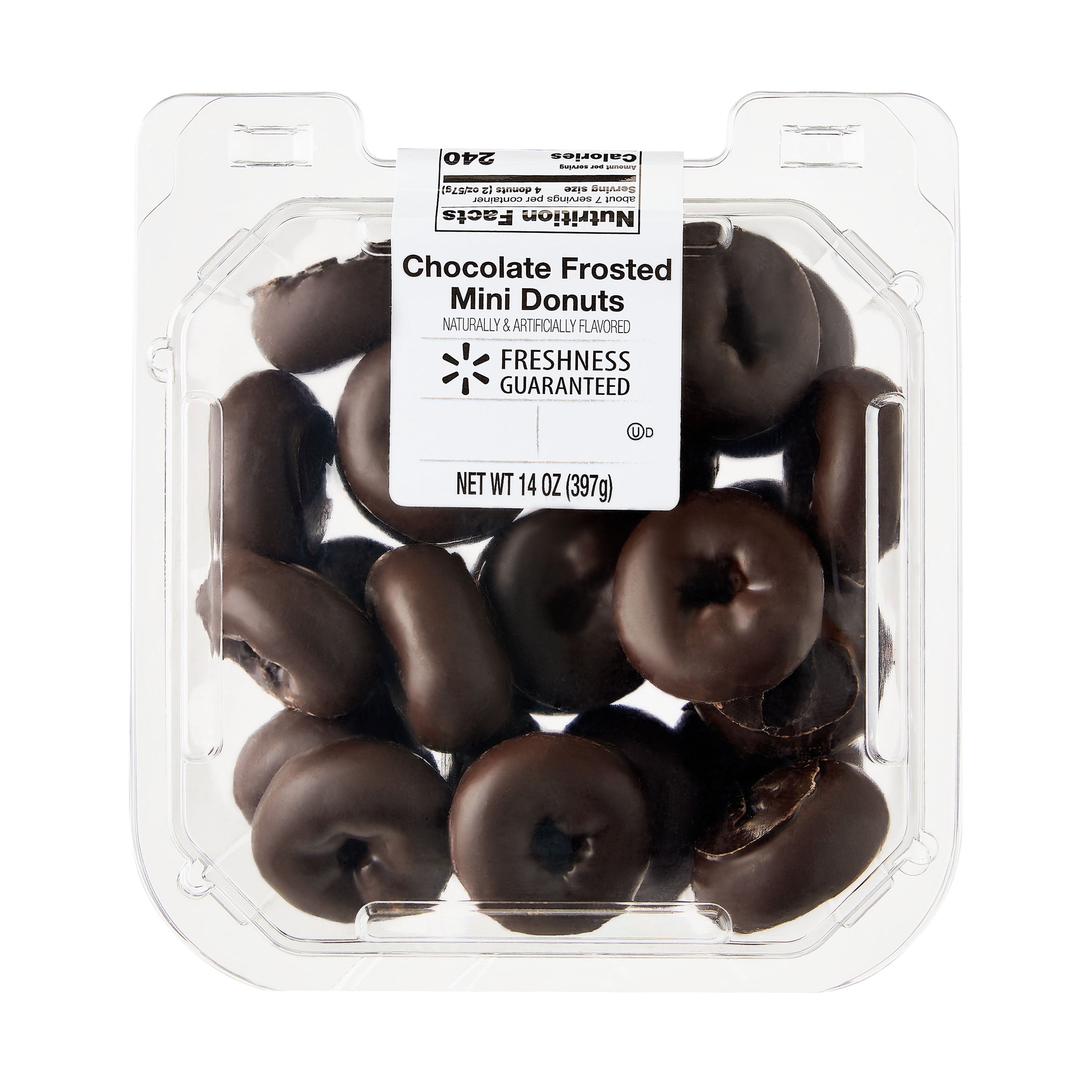 Chocolate Frosted Mini Donuts 14 Oz 28 Count Freshness Guaranteed