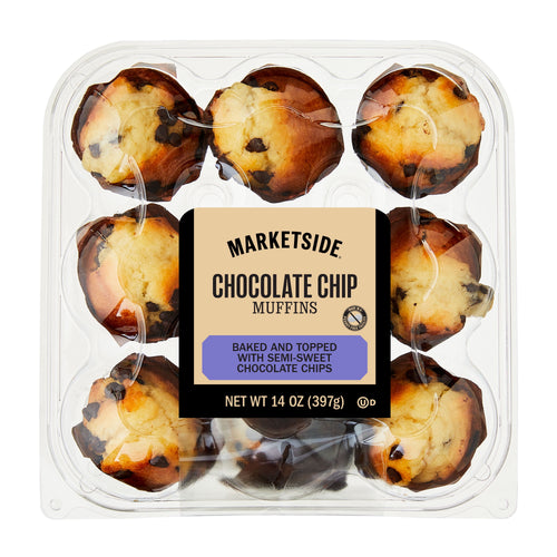 Chocolate Chip Baked Muffins 14 Oz 9 Count Marketside