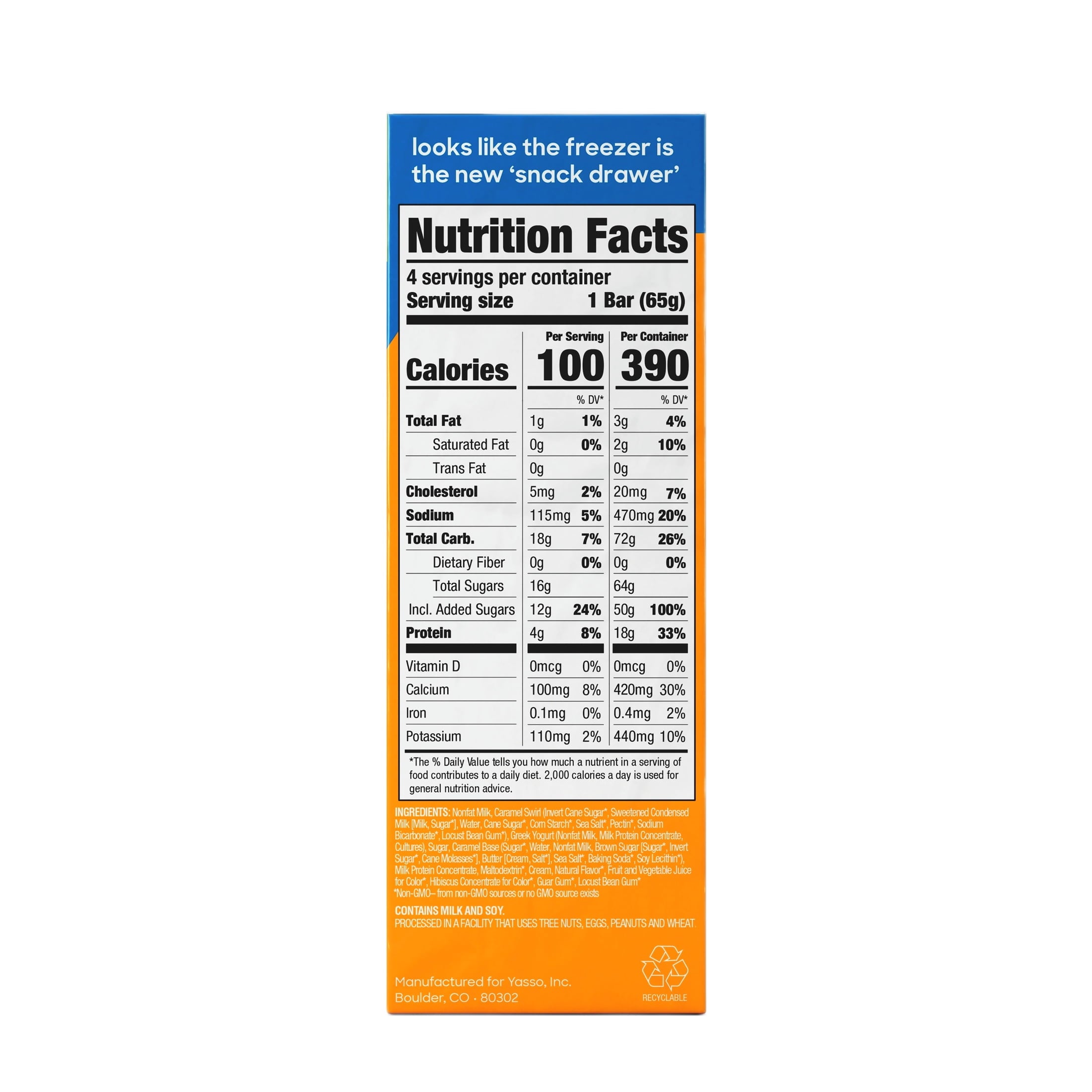 Yasso Sea Salt Caramel Frozen Greek Yogurt Bars 4 Count 14 Fl Oz