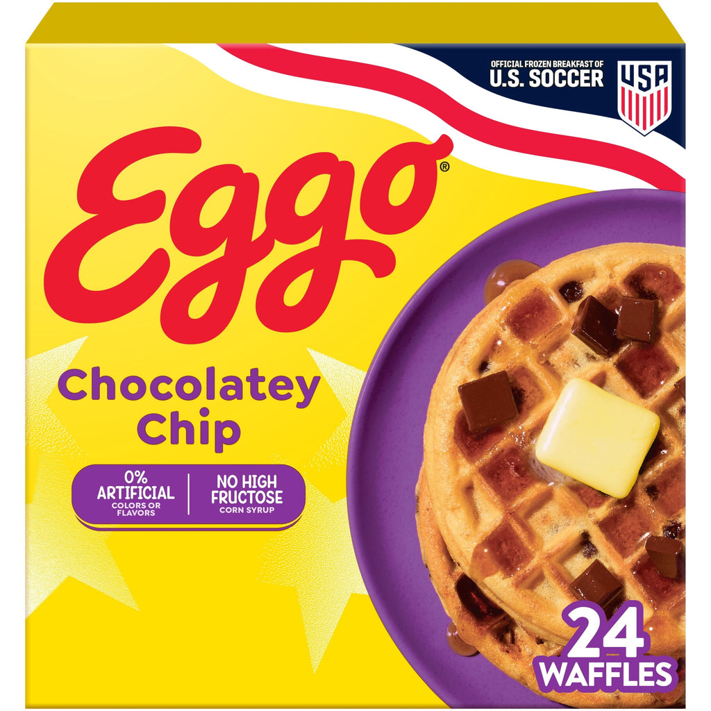 Eggo Chocolatey Chip Waffles Frozen Breakfast 29.6 Oz 24 Count