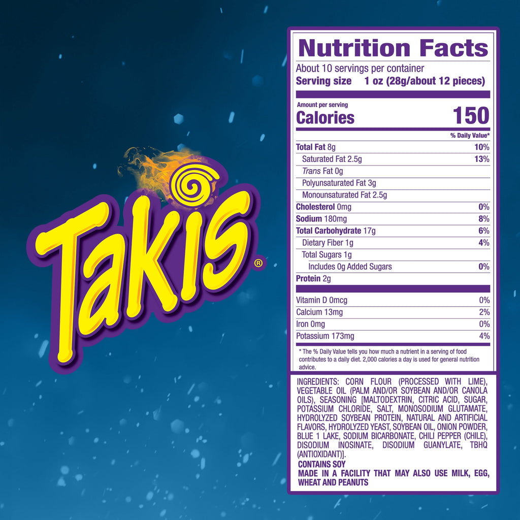 Hot Chili Pepper Rolled Tortilla Chips 9.9 Oz Takis