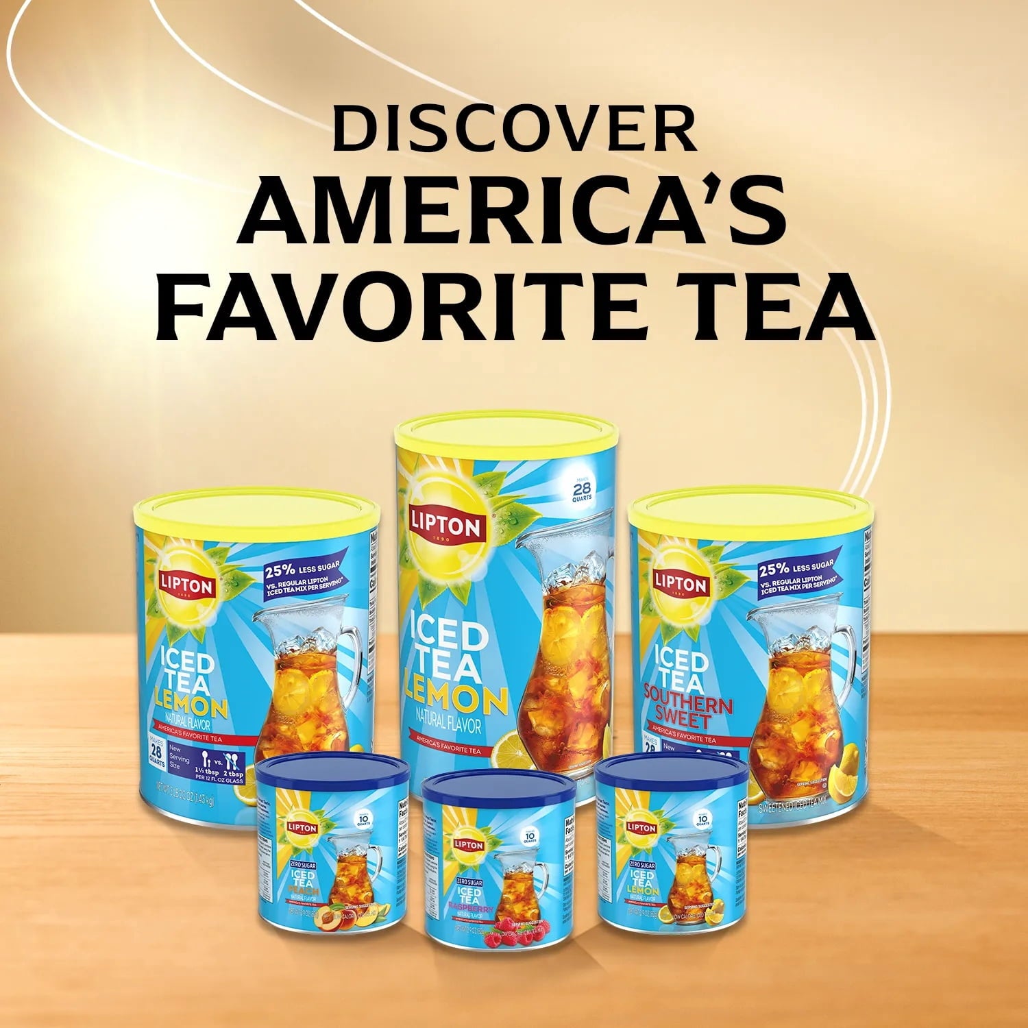 Lipton Reduced Sugar Southern Sweet Naturally Caffeinated Instant Iced Tea Mix 50.2 oz Canister