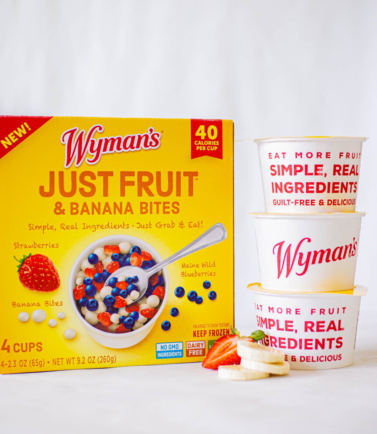 Wyman's Just Fruit & Banana Bites Frozen 4 Pack 9.2 Oz