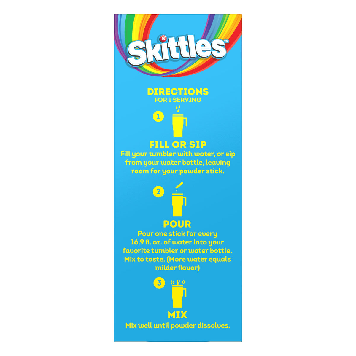 Skittles Zero Sugar Tropical Variety Pack Singles-to-Go Powdered Drink Mix 30 Count