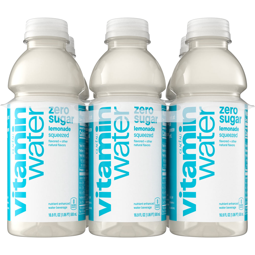 vitaminwater Zero Sugar Squeezed Lemonade Flavored Water Beverage 16.9 fl oz Bottles 6 Pack