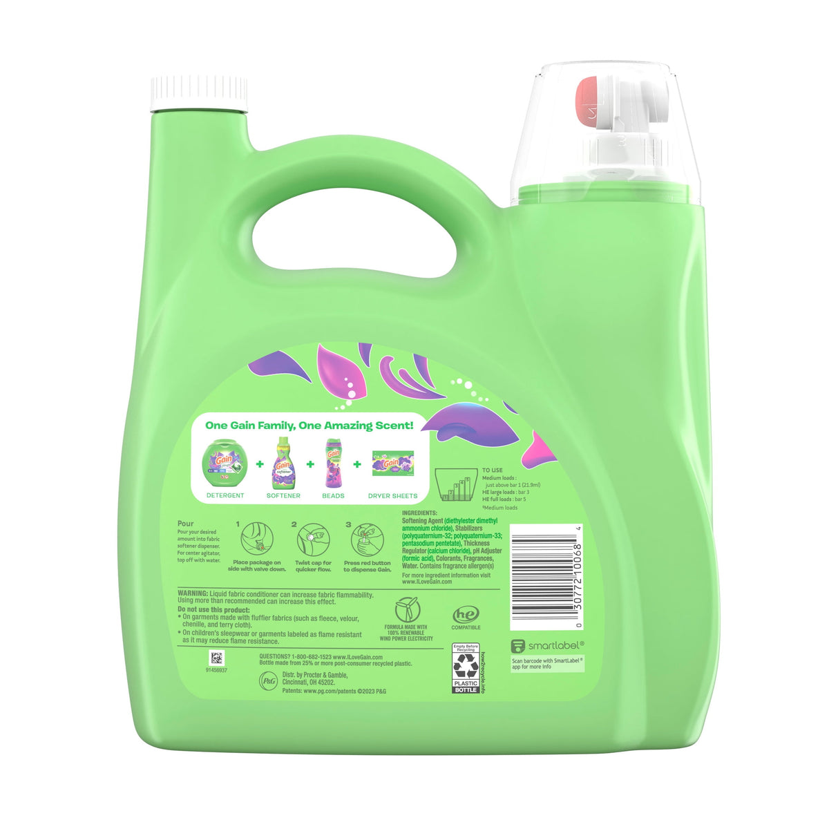 Gain Liquid Fabric Softener Moonlight Breeze Scent 140 fl oz 190 Loads