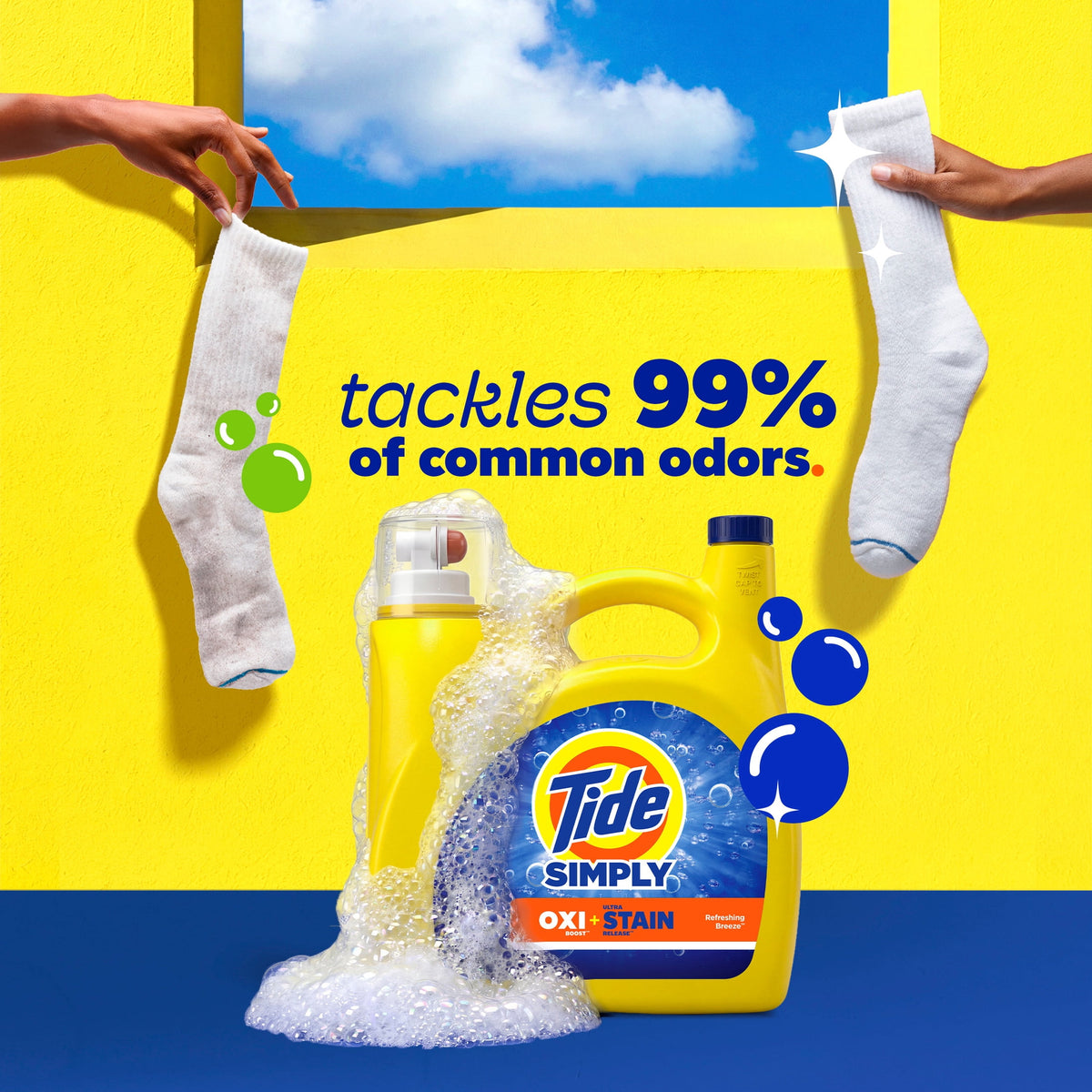 Tide Simply Oxi Boost + Ultra Stain Release Liquid Laundry Detergent Refreshing Breeze 129 fl oz 96 Loads