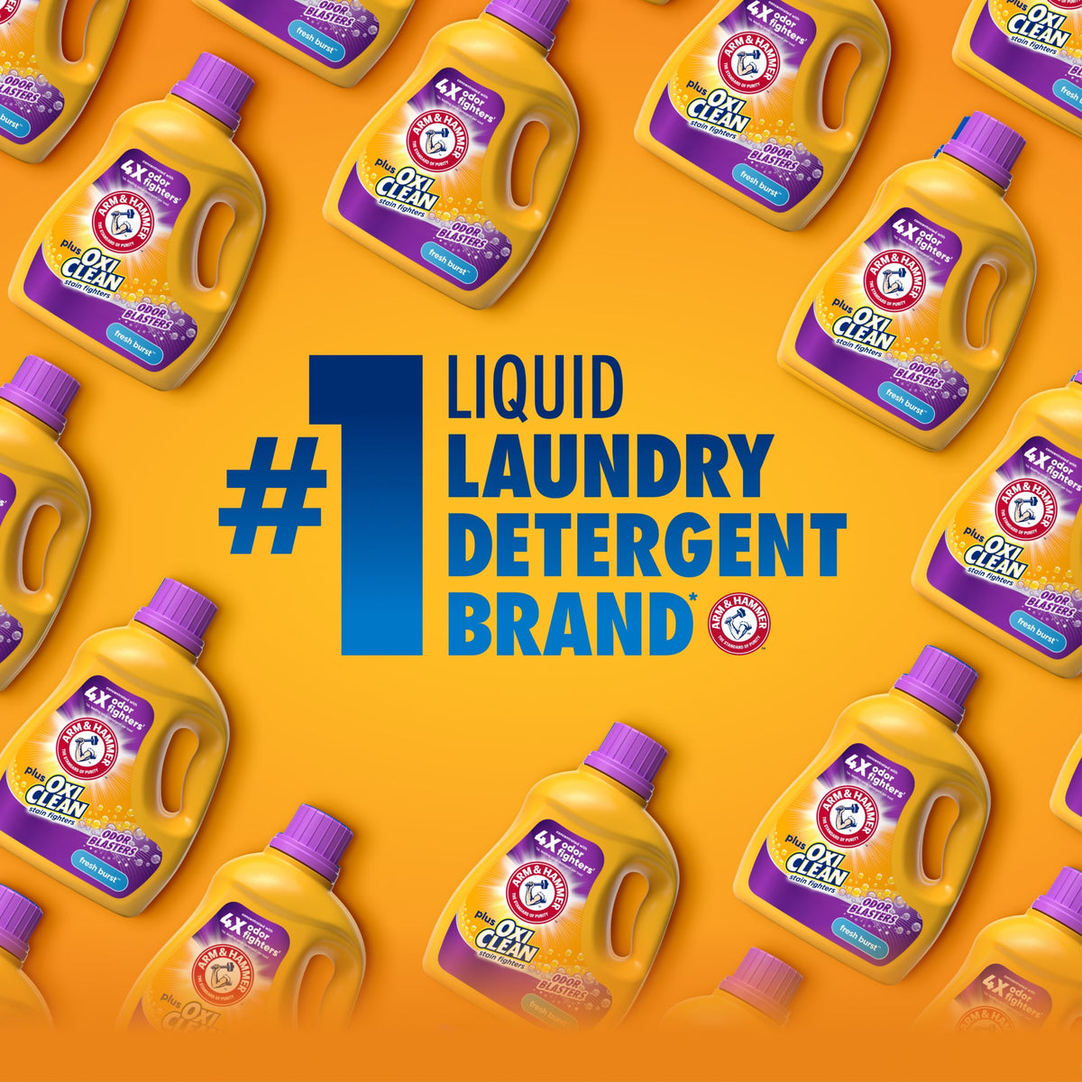 ARM & HAMMER Plus OxiClean with Odor Blasters Liquid Laundry Detergent Fresh Burst 32.5 fl oz 25 Loads
