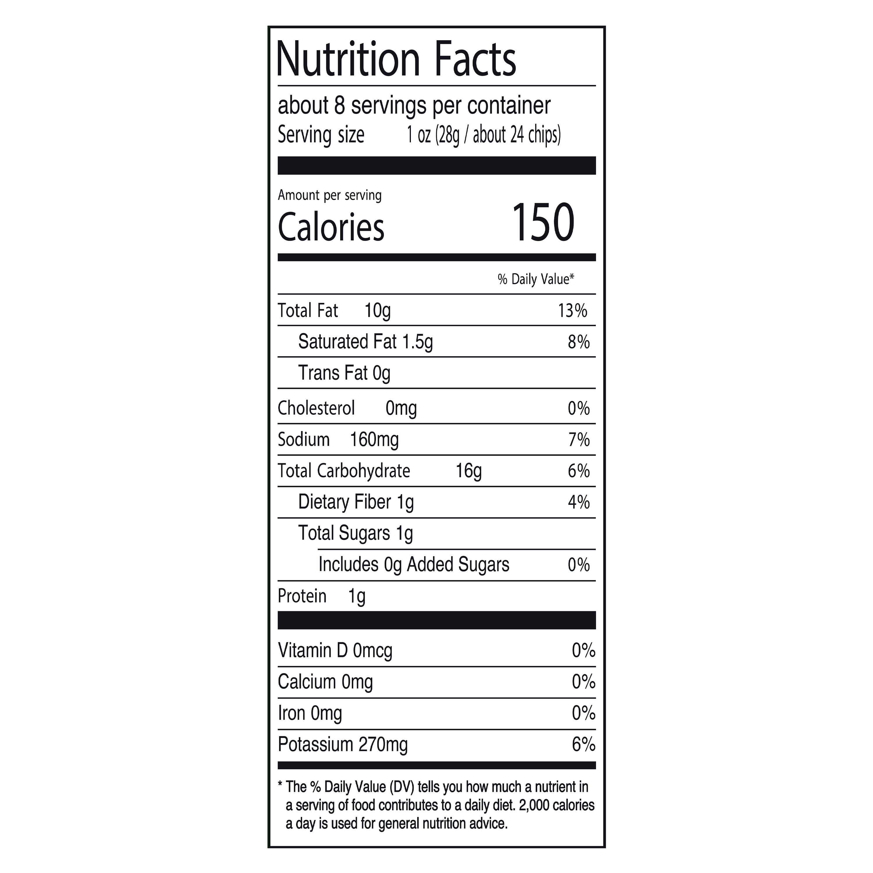 Sour Cream & Onion Flavored Potato Chips 7.75 Oz Great Value