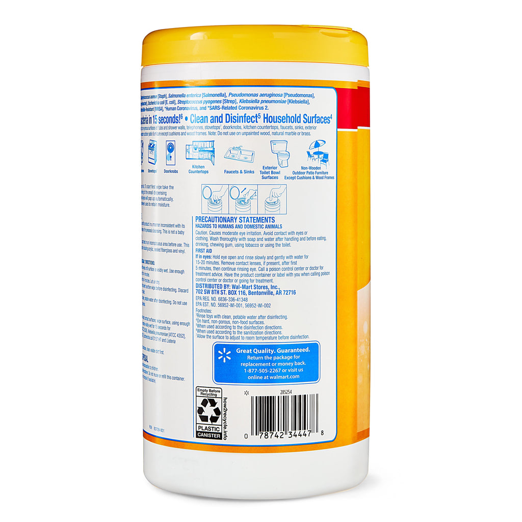 Great Value Lemon Scent Disinfecting Wipes 75 Count