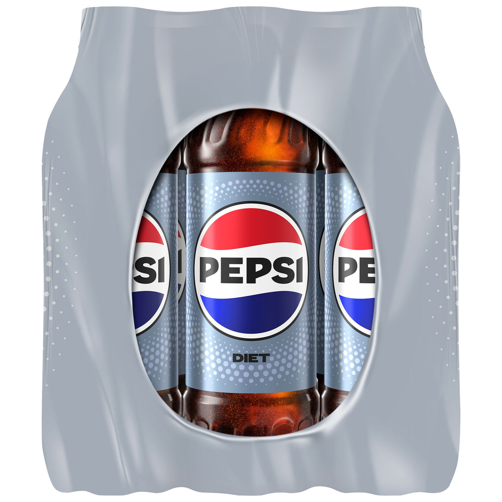Diet Pepsi Cola Soda Pop Bottles 16.9 Fl Oz 12 Pack