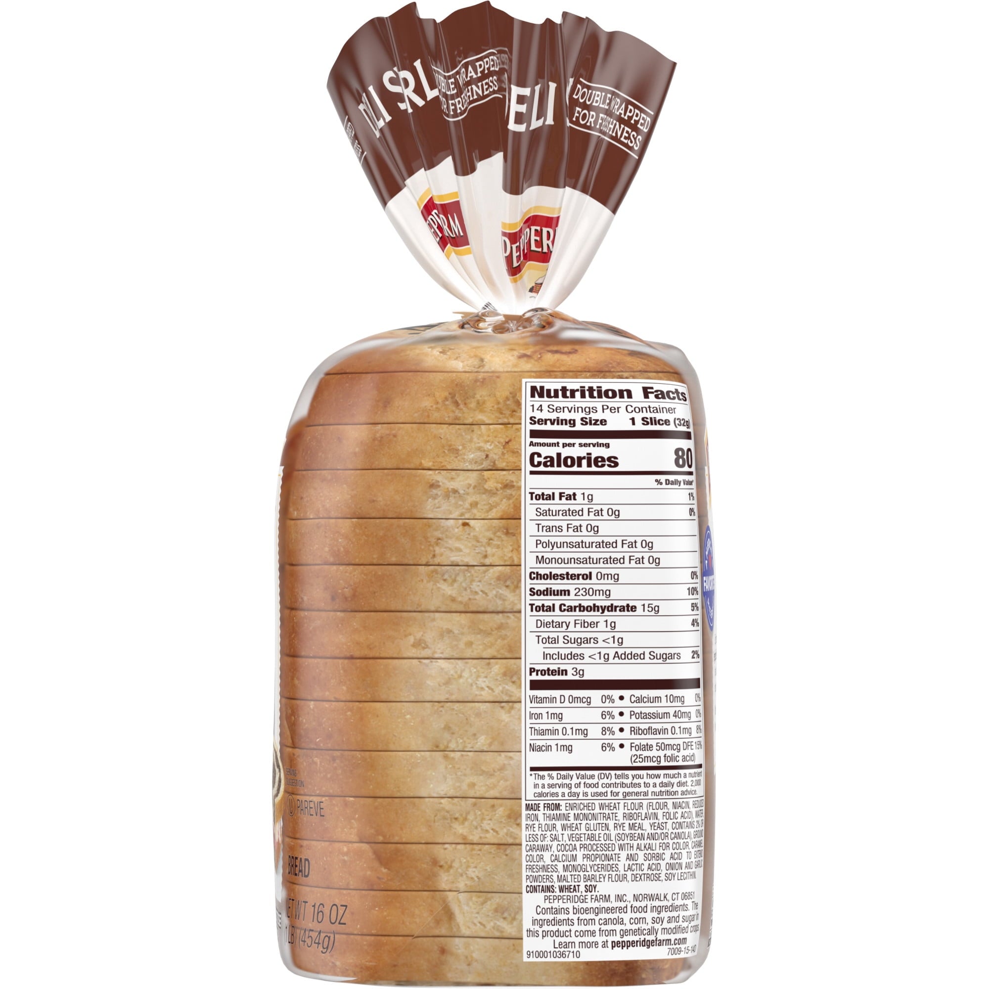 Deli Swirl Rye & Pumpernickel Bread 16 Oz