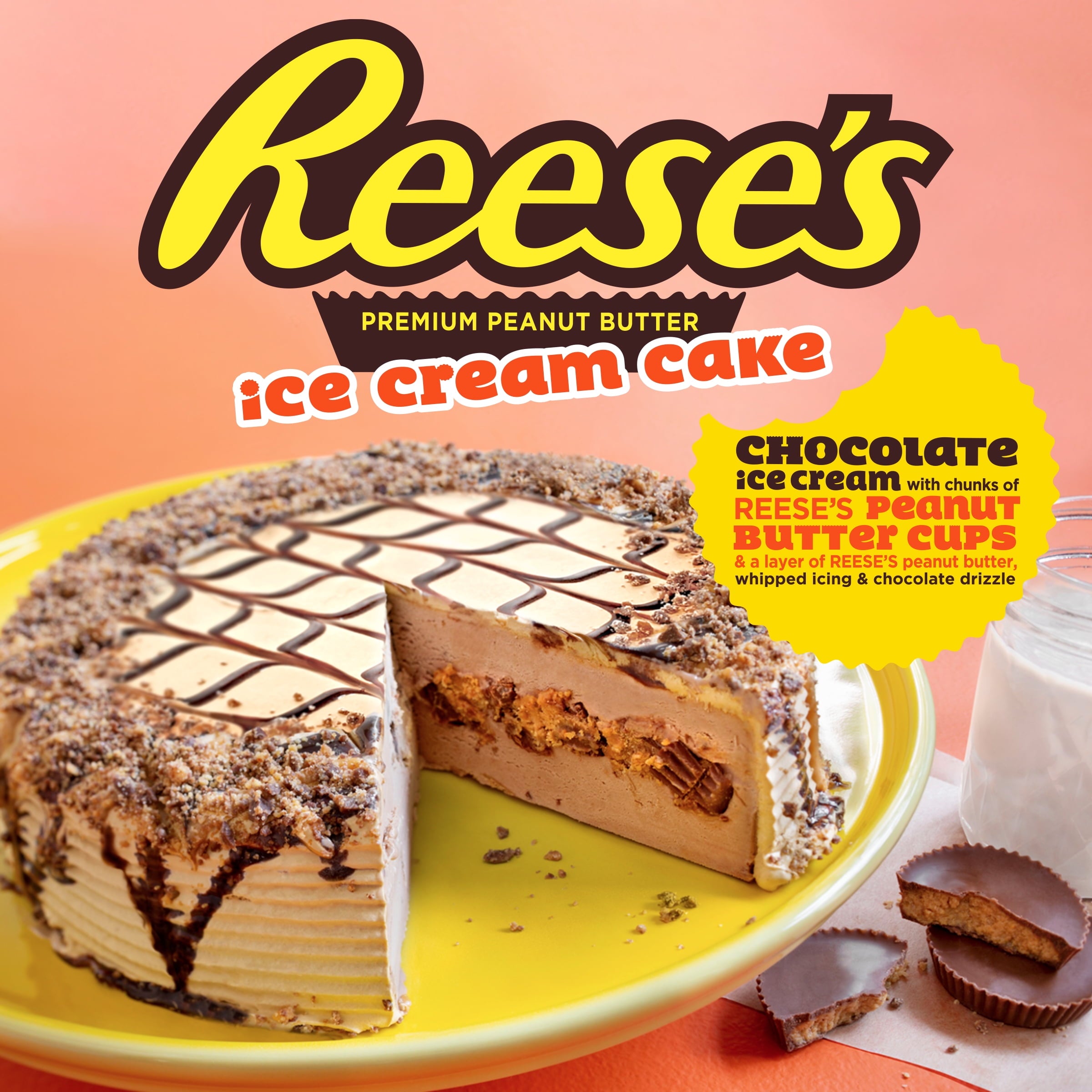 Reese's Premium Peanut Butter Ice Cream Cake 46 Oz Carvel