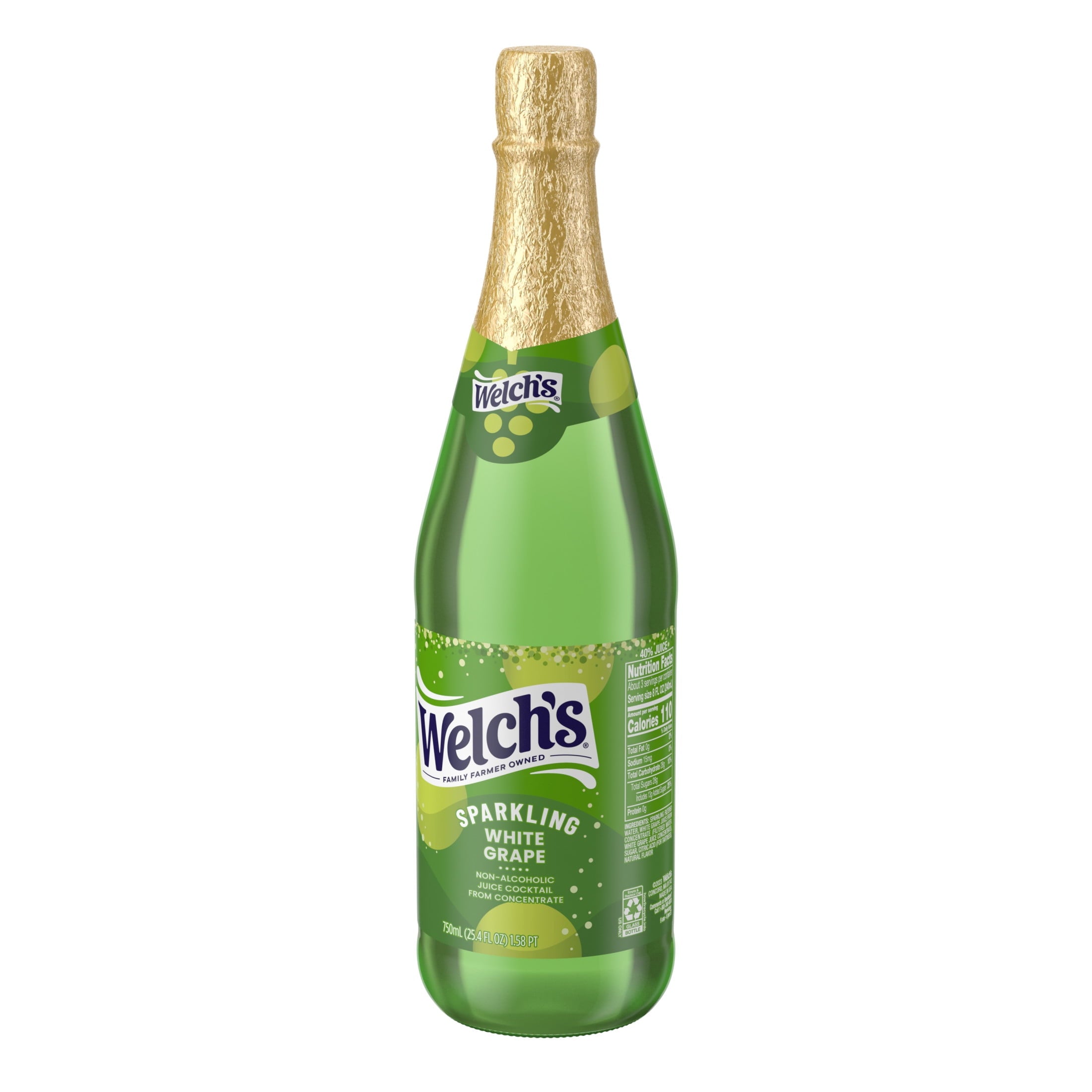 Welch's Sparkling White Grape Juice Cocktail 25.4 fl oz Bottle