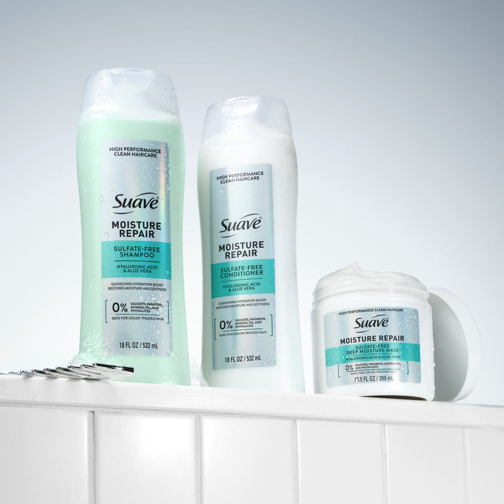 Suave Moisture Repair Sulfate-Free Shampoo with Hyaluronic Acid & Aloe Vera 18 fl oz